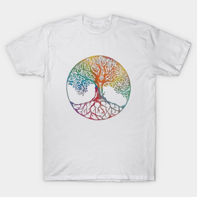 Multi Color Tree of Life T-Shirt by Bluepress